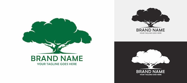 Minimalist Tree Logo with Brand Name and Tagline | Jiffy Designs