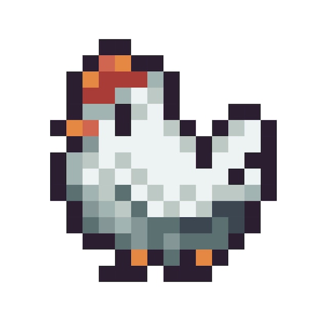 Charming Pixel Art Chicken: A Vibrant Retro-Inspired Design | Jiffy Designs