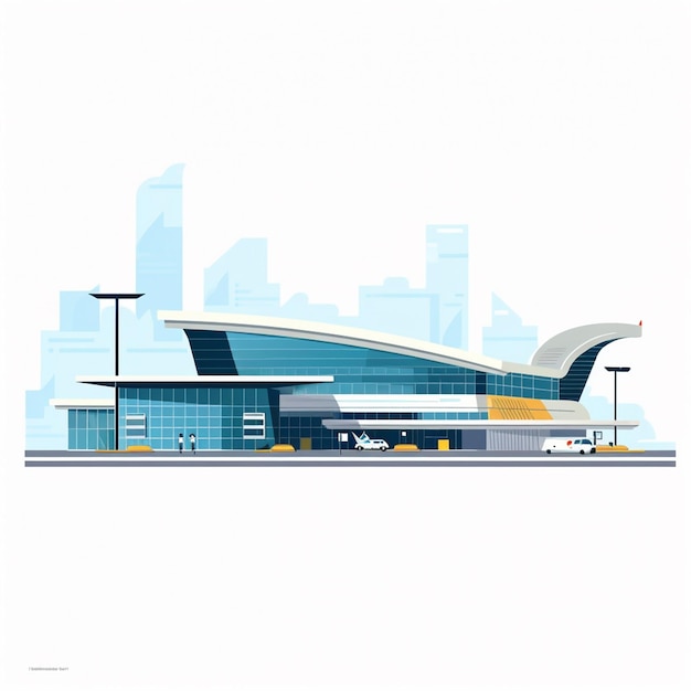 Sleek and Futuristic Urban Transit Hub with Vibrant Architectural ...