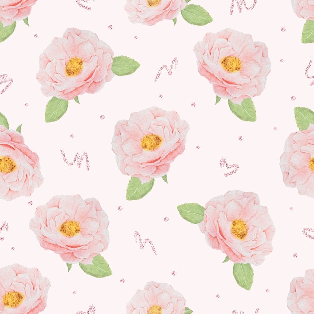 Delicate Pink Roses with Handwritten Accents Pattern | Jiffy Designs