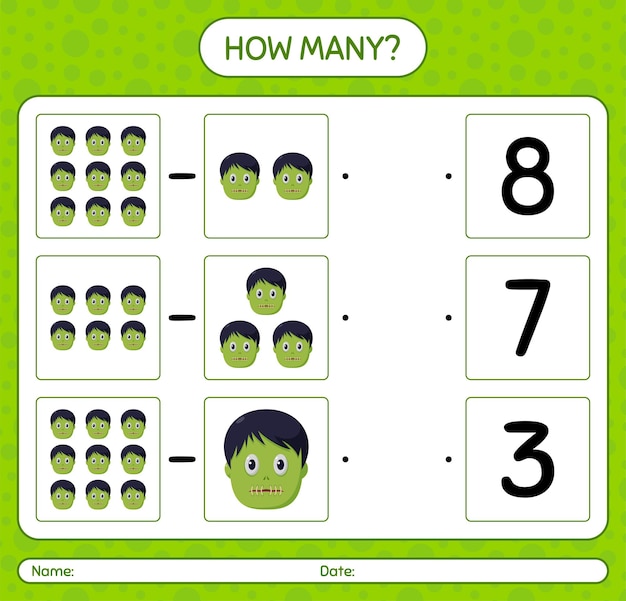 Counting Cute Cartoon Faces on a Vibrant Green Background | Jiffy Designs