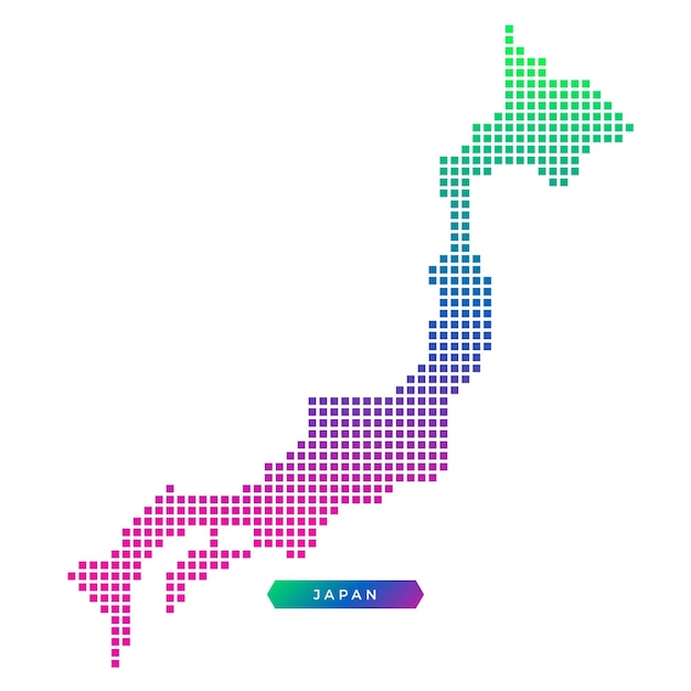 Vibrant Dotted Map of Japan in Colorful Gradient | Jiffy Designs
