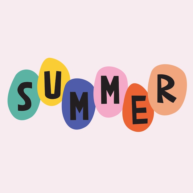 Vibrant Summertime Lettering Illustration with Playful Shapes | Jiffy ...