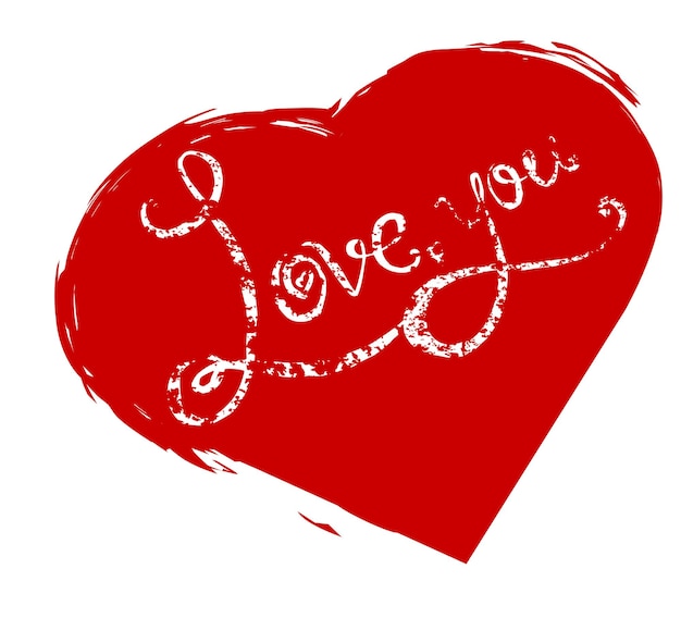 Vibrant Red Heart with Handwritten 'Love' Text | Jiffy Designs