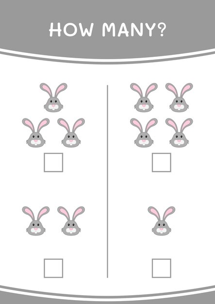 Counting Cute Cartoon Bunny Faces in Playful Collection | Jiffy Designs