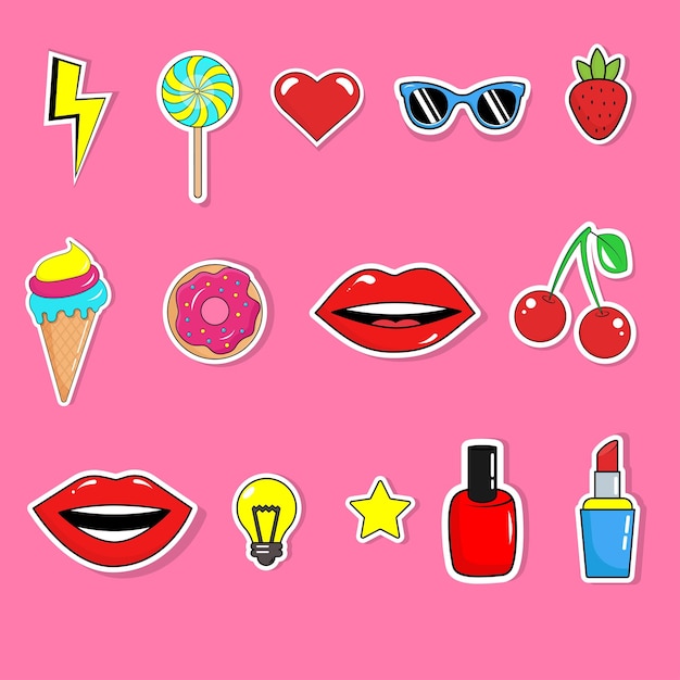 Vibrant Pop Art Sticker Collection Featuring Iconic Symbols | Jiffy Designs