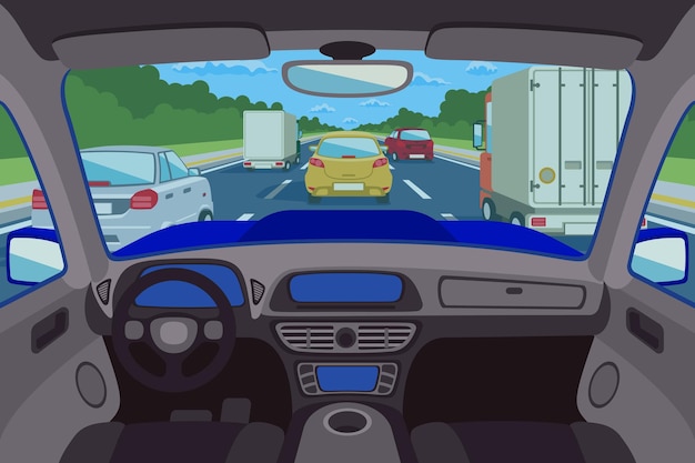 Vibrant Roadway Scenery Viewed from the Driver's Seat | Jiffy Designs