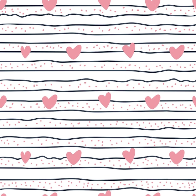 Charming Hearts and Stripes Pattern | Jiffy Designs