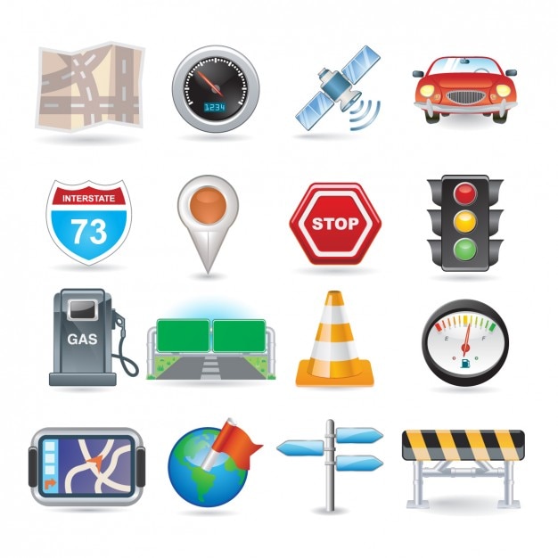Vibrant Collection of Travel and Navigation Themed Vector Graphics ...