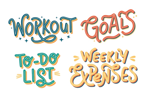 Vibrant Workout Planner with Motivational Phrases | Jiffy Designs