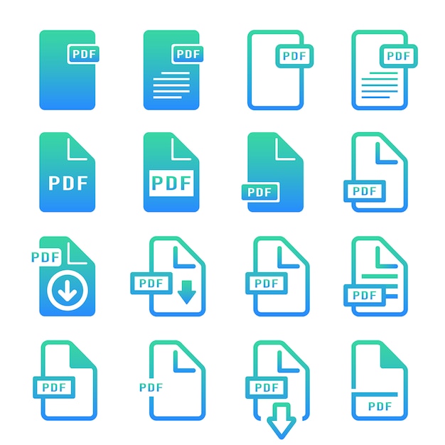 Vibrant PDF File Icons: A Comprehensive Digital Document Collection ...