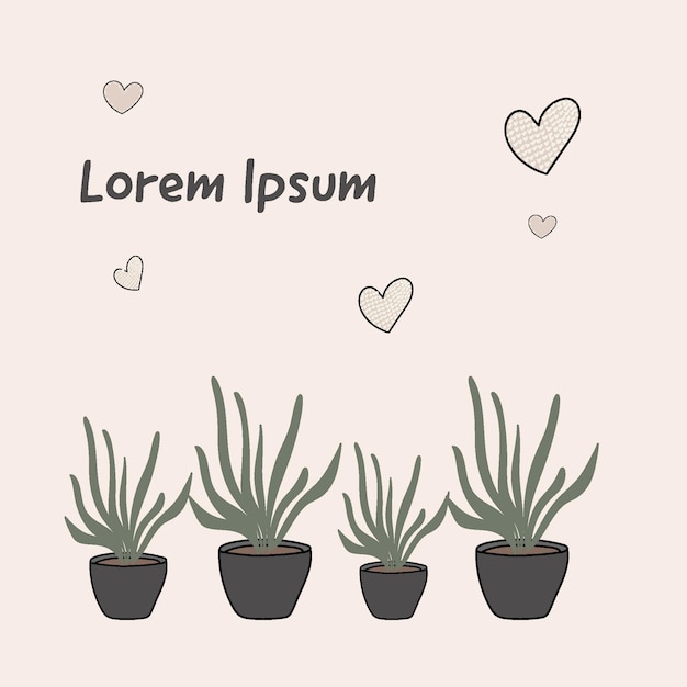 Charming Potted Plants with Whimsical Hearts | Jiffy Designs