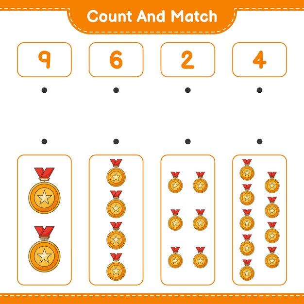 Vibrant Medal Icons for Counting and Matching | Jiffy Designs