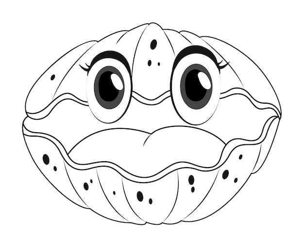 Adorable Cartoon Oyster Shell with Expressive Eyes | Jiffy Designs