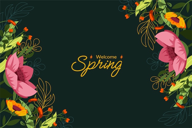 Vibrant Spring Floral Illustration with Welcome Greeting | Jiffy Designs