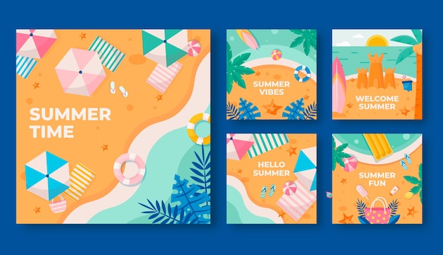 Vibrant Summer-Themed Graphic Collection with Diverse Elements | Jiffy ...