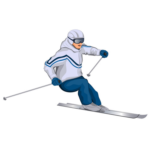 Skier On The Move. Vector Illustration | Jiffy Designs