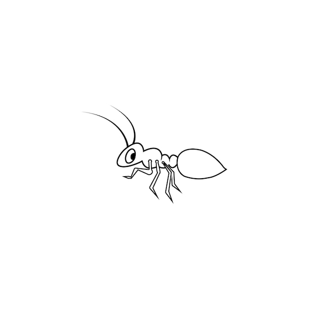 Minimalist Outline of Curious Ant Illustration | Jiffy Designs