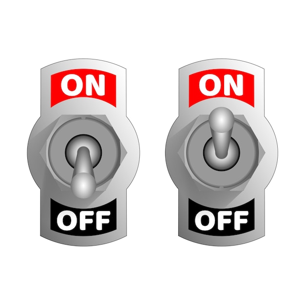 Iconic On-Off Toggle Switches in Sleek Silver Design | Jiffy Designs