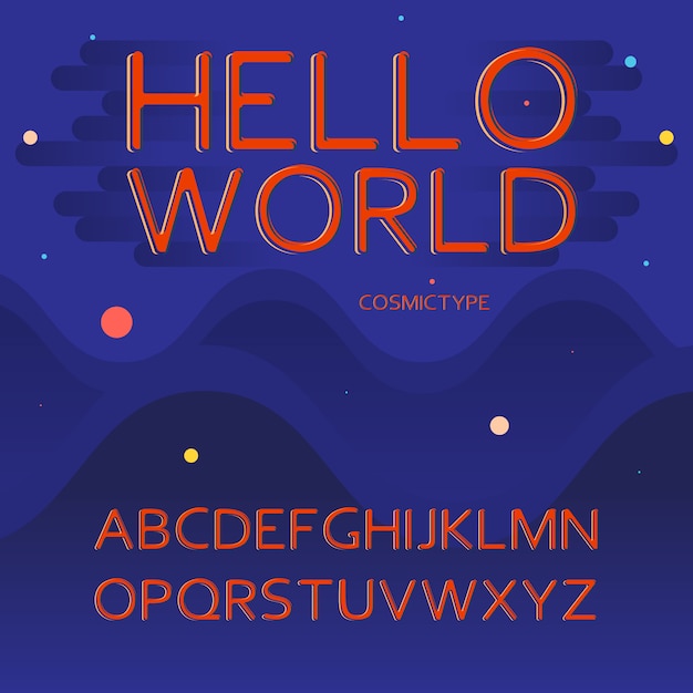 Cosmic Greeting in Retro-Futuristic Neon Typography | Jiffy Designs