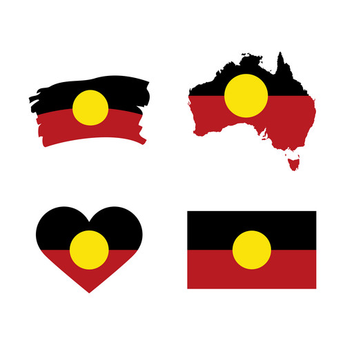 Australian Aboriginal Flag Icon Set Vector. Australian Aboriginal Flag ...