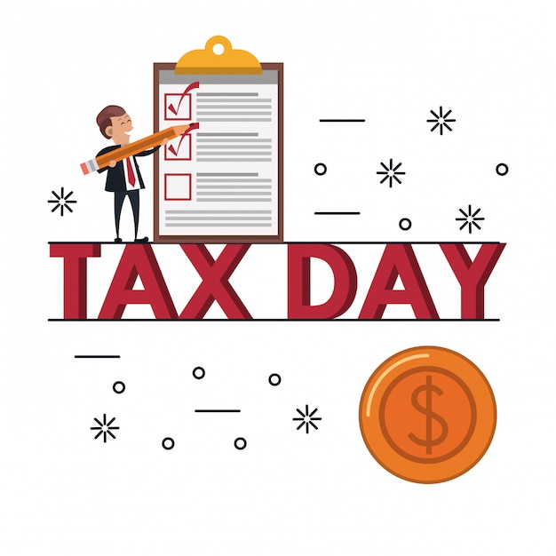Vibrant Tax Day Illustration with Checklist and Money Symbol | Jiffy ...