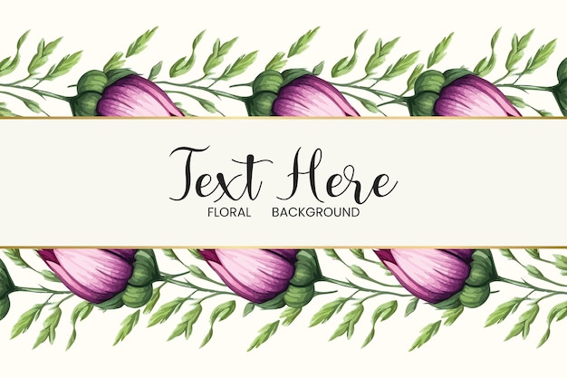 Elegant Floral Border with Pink Tulips and Lush Greenery | Jiffy Designs