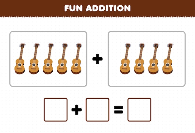 Delightful Acoustic Guitar Addition: Harmonious Math Fun | Jiffy Designs