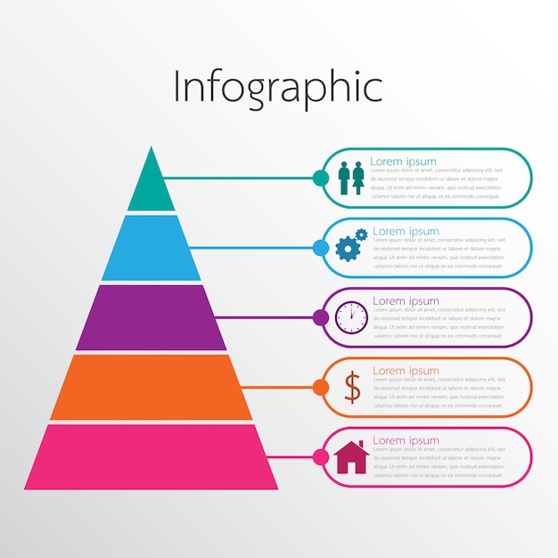 Colorful Pyramid Infographic with Informative Icons | Jiffy Designs