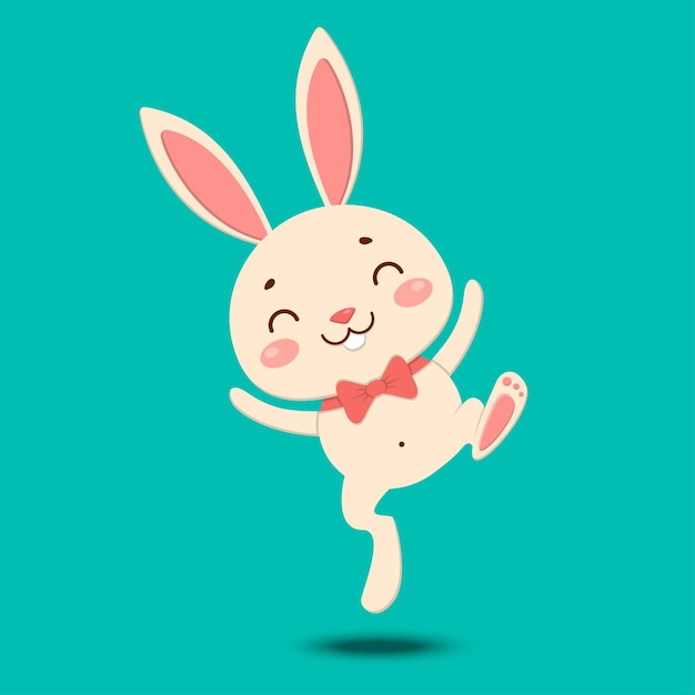 Cheerful Bunny Rabbit Character Illustration with Big Ears | Jiffy Designs
