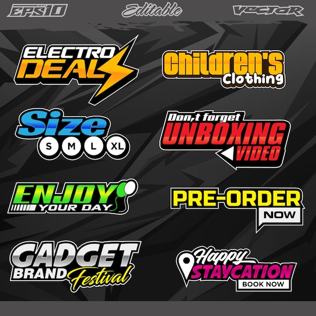 Electrifying Collection of Vibrant Graphic Elements and Logos | Jiffy ...
