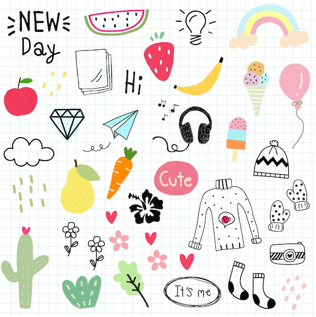 Vibrant Collection of Whimsical Doodles and Playful Icons | Jiffy Designs