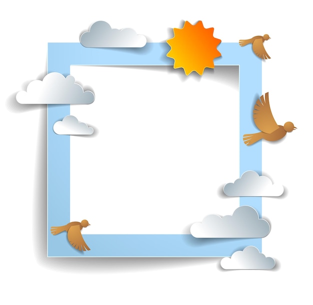 Playful Cartoon Frame with Sun and Clouds | Jiffy Designs