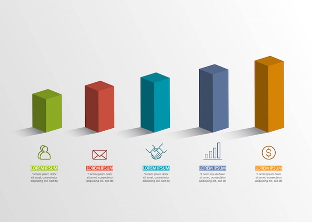 Vibrant 3D Blocks Depicting Business Metrics and Data Visualization ...