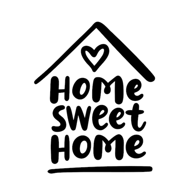 Cozy Handwritten 'Home Sweet Home' Typography Design | Jiffy Designs