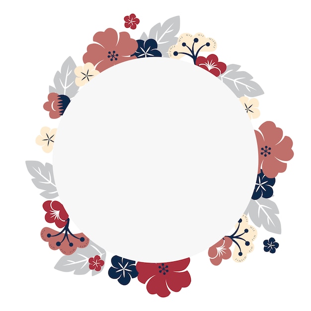 Vibrant Floral Wreath Frame with Varied Blooms and Leaves | Jiffy Designs