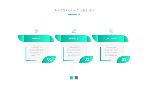 Minimalist Infographic Design with Numbered Turquoise Shapes | Jiffy ...