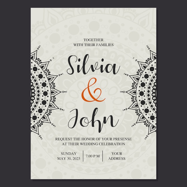 Elegant Floral Wedding Invitation with Names and Event Details | Jiffy ...