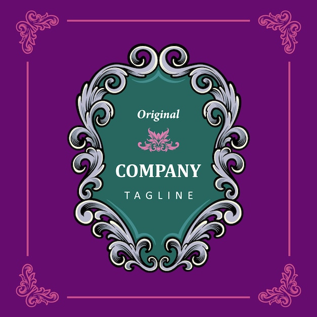 Elegant Vintage Emblem with Ornate Swirls and Text | Jiffy Designs
