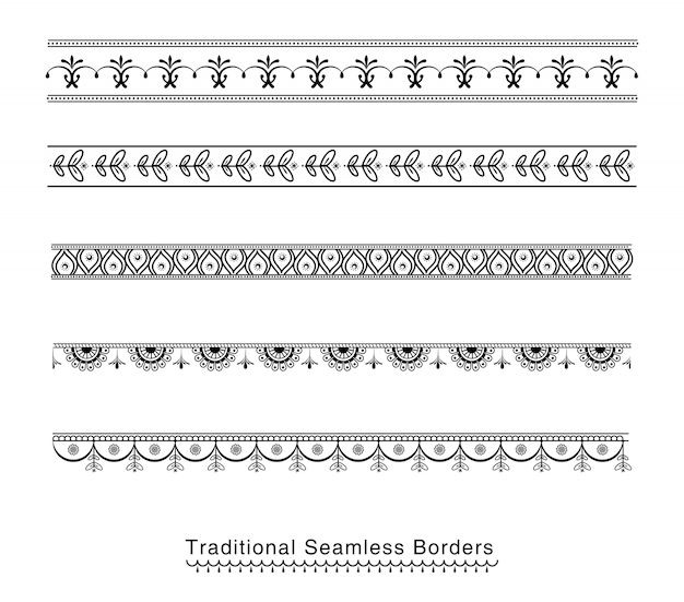 Vibrant Collection of Traditional Seamless Border Designs | Jiffy Designs