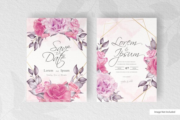Romantic Floral Wedding Invitation with Elegant Calligraphy | Jiffy Designs
