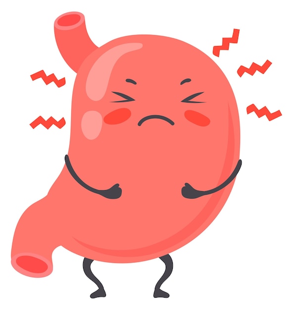 Adorable Grumpy Cartoon Stomach Character | Jiffy Designs
