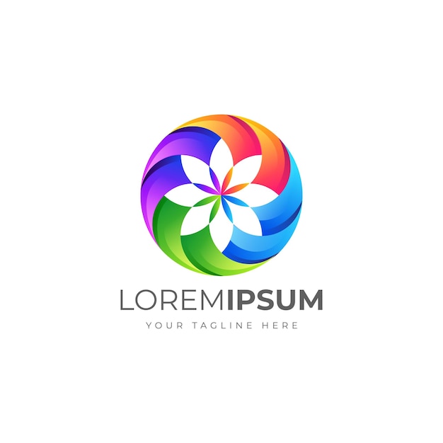 Vibrant Pinwheel Emblem: A Captivating Blend of Colors | Jiffy Designs