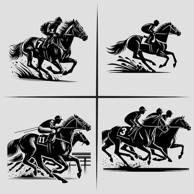 Striking Silhouettes of Equestrian Racing Action | Jiffy Designs