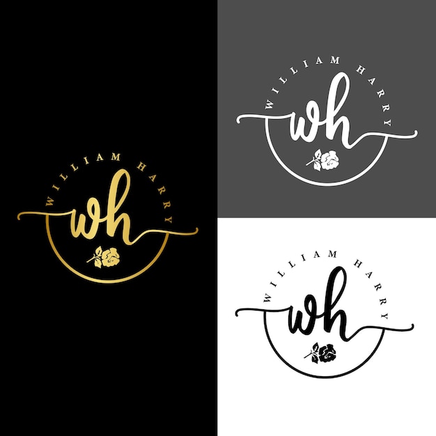 Elegant Floral Monogram in Stylized Script Design | Jiffy Designs