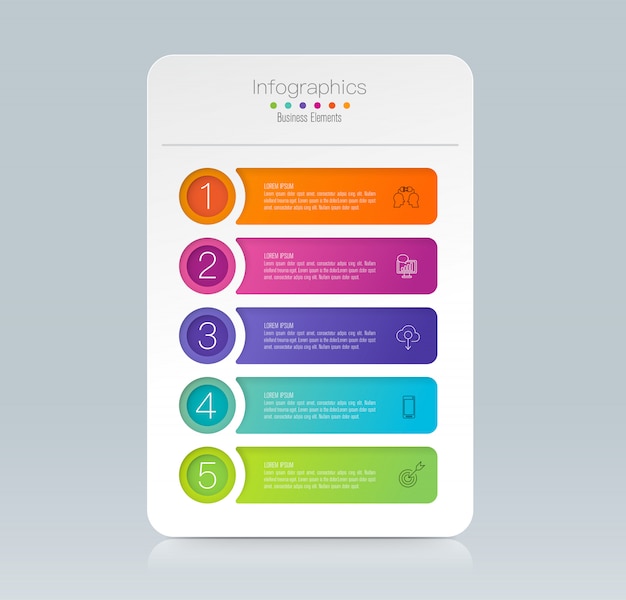 Vibrant Infographic with Numbered Text Boxes and Icons | Jiffy Designs