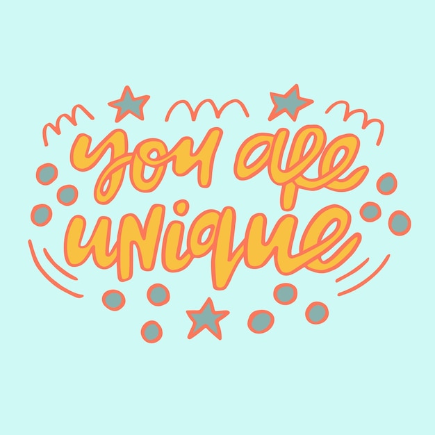 Vibrant Handwritten Text Celebrating Uniqueness with Stars | Jiffy Designs