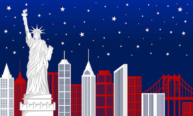 Iconic Skyline of New York City under Starry Night Sky | Jiffy Designs