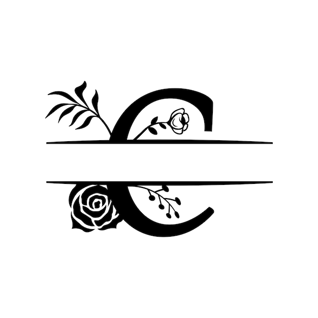 Elegant Floral Monogram with Flourishing Vines and Blooms | Jiffy Designs