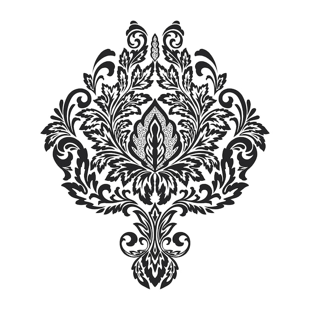 Elegant Floral Damask Pattern in Monochrome | Jiffy Designs